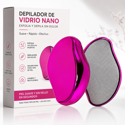 Depiladora de cristal nano| elimina el vello y exfolia suavemente la piel|